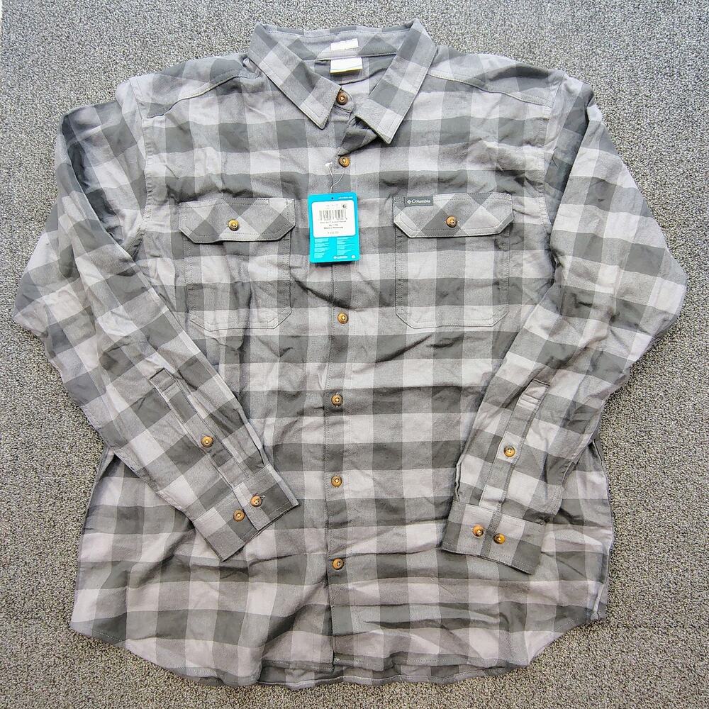 New Columbia Mens Flare Gun Stretch Flannel Shirt Regular Fit Plaid Size XL